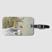 Monet Champ Tulipes en Fancy Llama Bagagelabel (Voorkant (horizontaal))