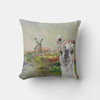 Monet Champ Tulipes en Fancy Llama Kussen