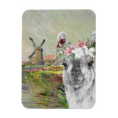 Monet Champ Tulipes en Fancy Llama Magneet (Verticaal)