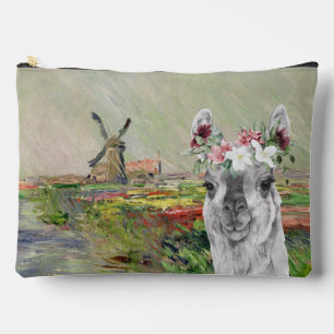 Monet Champ Tulipes en Fancy Llama Make-up Bag Etui