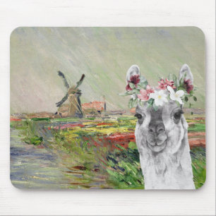 Monet Champ Tulipes en Fancy Llama Muismat