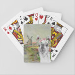 Monet Champ Tulipes en Fancy Llama Pokerkaarten<br><div class="desc">De prachtige en artistieke compilatie kenmerkt de CHAMP TULIPES EN HOLLANDE van Claude Monet als achtergrond met het portret van schattige lama met de waterverf bloemkroon.</div>