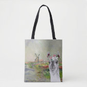 Monet Champ Tulipes en Fancy Llama Tote Bag (Voorkant)
