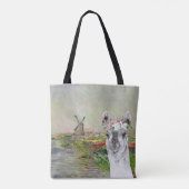 Monet Champ Tulipes en Fancy Llama Tote Bag (Achterkant)