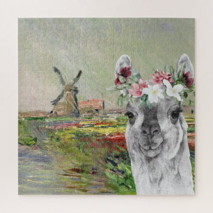 Monet Champ Tulpen en Fantasie Lama Legpuzzel