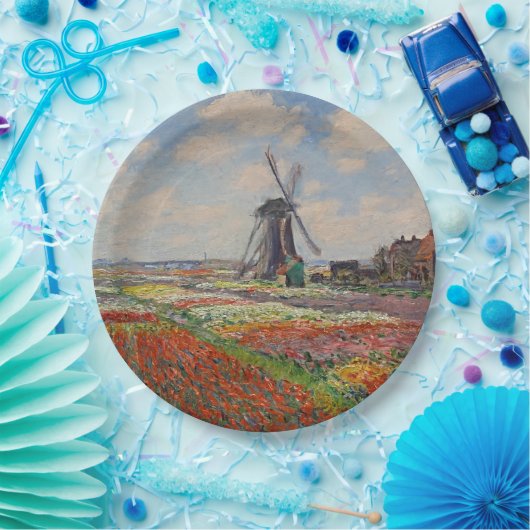 Monet - Champs de Tulipes en Hollande Papieren Bordje (Feest)