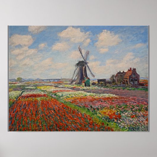 Monet - Champs de Tulipes en Hollande Poster (Voorkant)