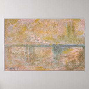 Monet - Charing Cross Bridge in Londen Poster