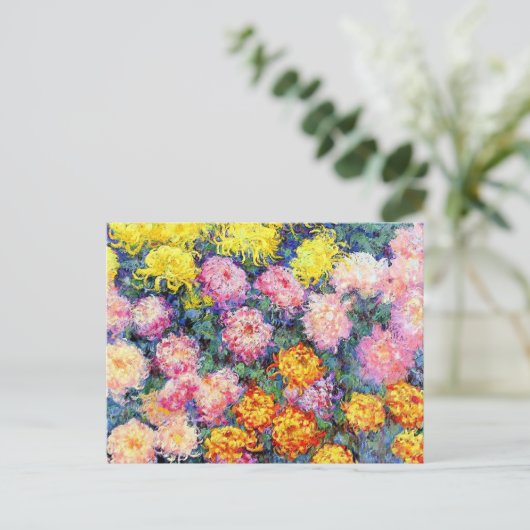 Monet - Chrysanthemums, schilderij van 1897, Briefkaart (Staand voorkant)