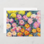 Monet - Chrysanthemums, schilderij van 1897, Briefkaart (Voorkant / Achterkant)