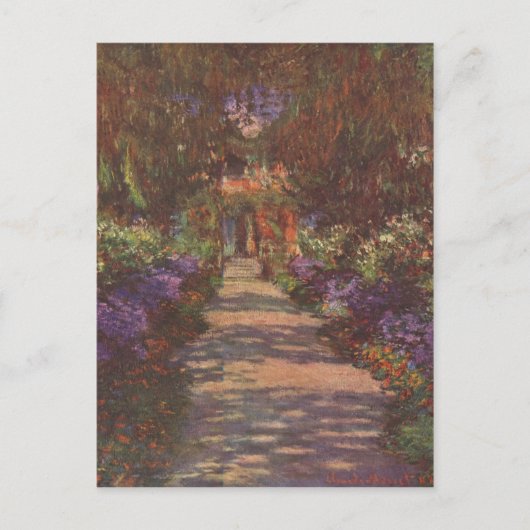 Monet, Claude Gartenweg 1902 Technique ?l auf Lein Briefkaart (Voorkant)