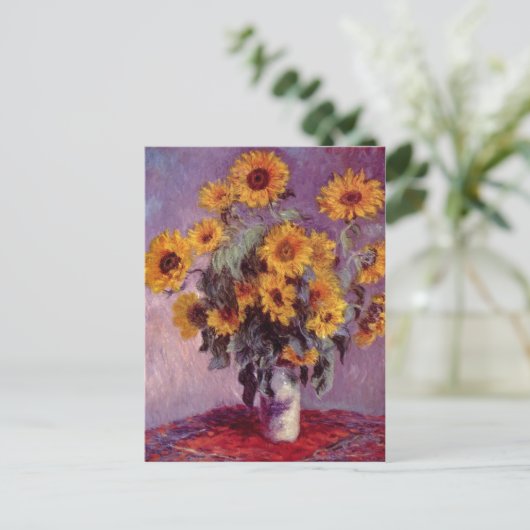 Monet, Claude Stilleben mit Sonnenblumen 1881 Briefkaart (Staand voorkant)