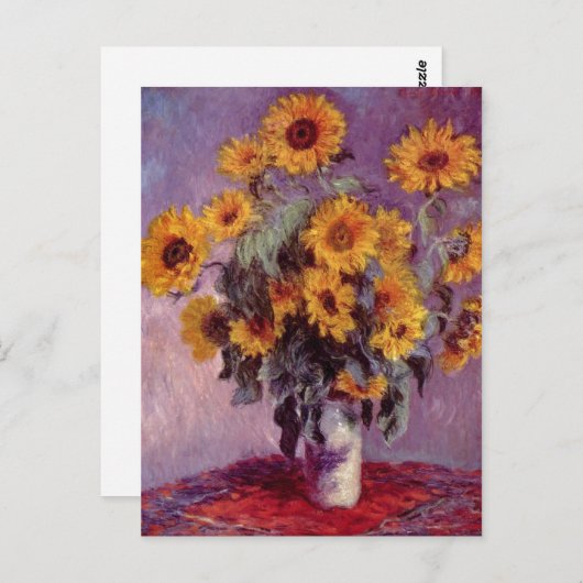 Monet, Claude Stilleben mit Sonnenblumen 1881 Briefkaart (Voorkant / Achterkant)