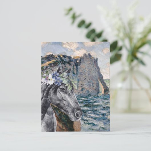 Monet Cliff of Aval & Black Horse Compilation Briefkaart (Staand voorkant)