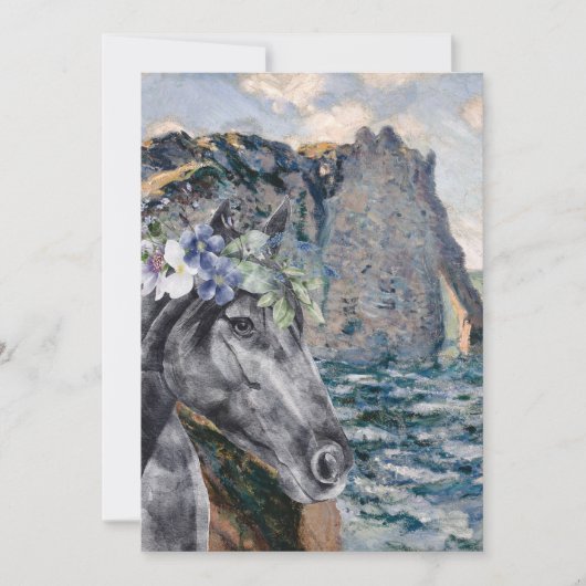 Monet Cliff of Aval & Black Horse Wenskaart Kaart (Voorkant)