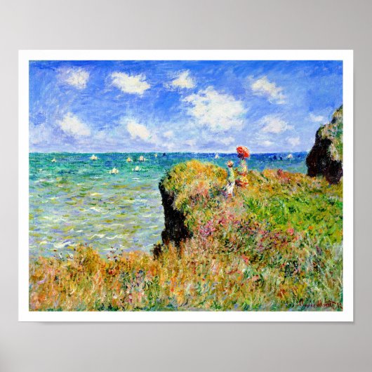 Monet - Cliff Top Walk in Pourville Seaside Resort Poster (Voorkant)