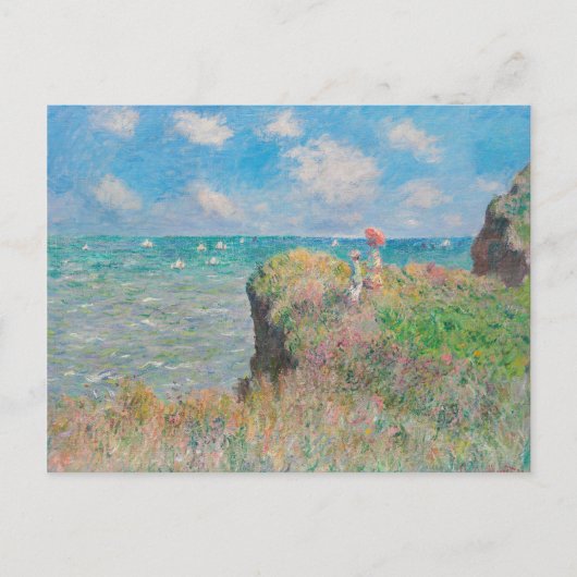 Monet Cliff Walk bij Pourvil Impressionist Paintin Briefkaart (Voorkant)
