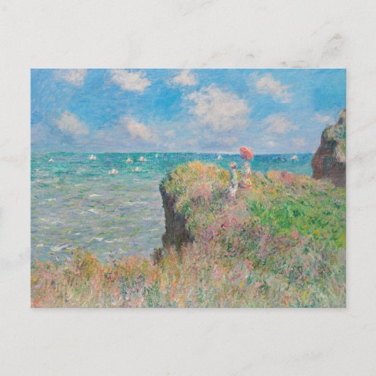 Monet Cliff Walk bij Pourvil Impressionist Paintin Briefkaart (Voorkant)