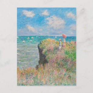 Monet Cliff Walk bij Pourvil Impressionist Paintin Briefkaart
