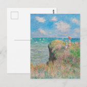 Monet Cliff Walk bij Pourvil Impressionist Paintin Briefkaart (Voorkant / Achterkant)