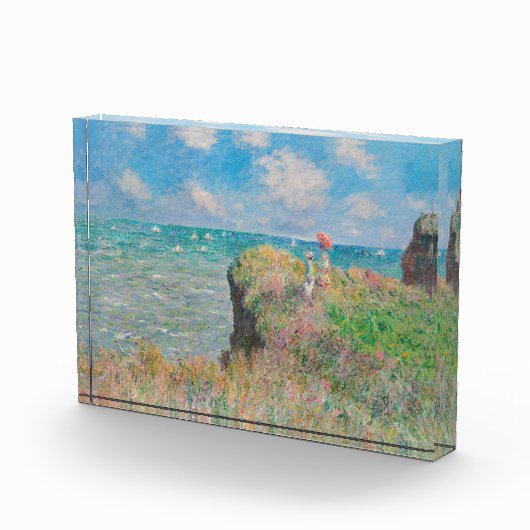 Monet Cliff Walk bij Pourvil Impressionist Paintin Fotoblokken (Rechts)