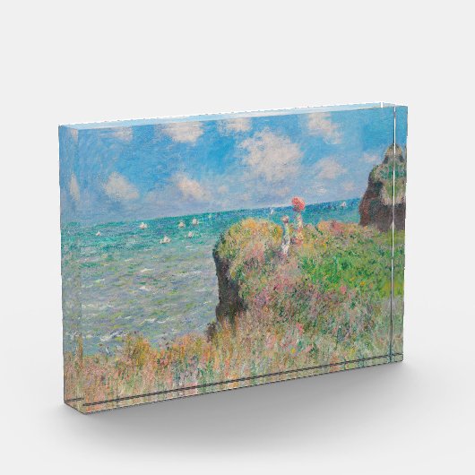 Monet Cliff Walk bij Pourvil Impressionist Paintin Fotoblokken (Links)