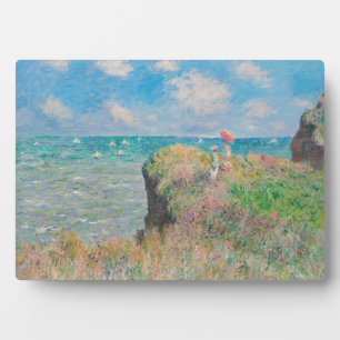 Monet Cliff Walk bij Pourvil Impressionist Paintin Fotoplaat