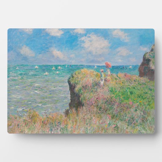 Monet Cliff Walk bij Pourvil Impressionist Paintin Fotoplaat (voorkant)