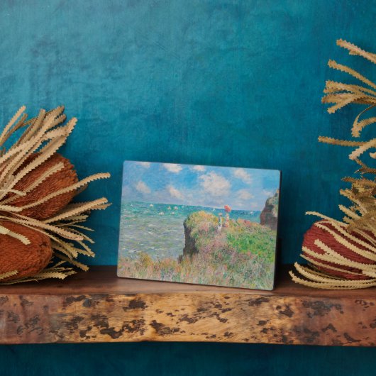 Monet Cliff Walk bij Pourvil Impressionist Paintin Fotoplaat (Zijkant)