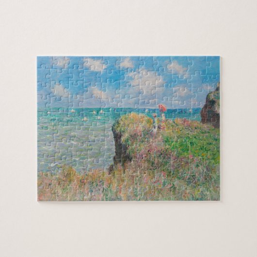 Monet Cliff Walk bij Pourvil Impressionist Paintin Legpuzzel (Horizontaal)