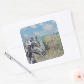 Monet Cliff Walk & Black Horse Compilation Vierkante Sticker (Envelop)