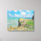 Monet Cliff Walk in Pourville Canvas Afdruk (Voorkant)