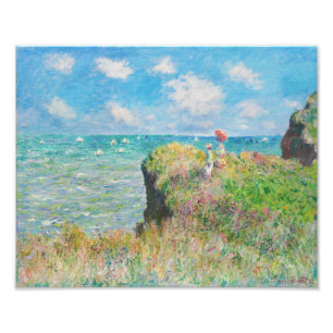 Monet Cliff Walk in Pourville Foto Afdruk
