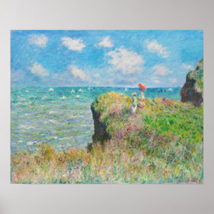Monet Cliff Walk in Pourville Poster