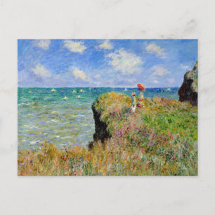 Monet - Clifftop Walk in Pourville Briefkaart