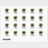 Monet Cute Artist Money Pun Ronde Sticker (Vel)
