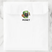 Monet Cute Artist Money Pun Ronde Sticker (Tas)