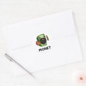 Monet Cute Artist Money Pun Ronde Sticker (Envelop)