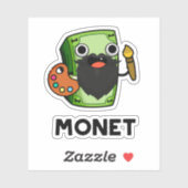 Monet Cute Artist Money Pun Sticker (Vel)