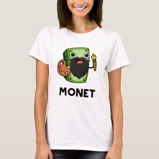 Monet Cute Artist Money Pun T-shirt (Voorkant)