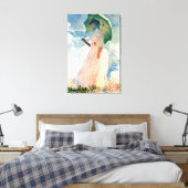 Monet Dame met Parasol Canvas Afdruk (Insitu (Slaapkamer))