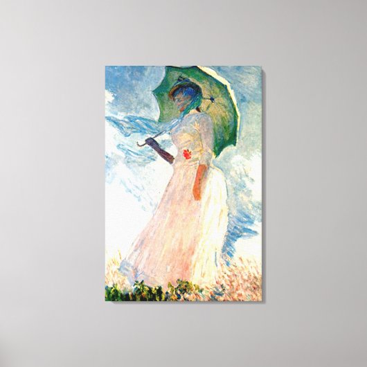 Monet Dame met Parasol Canvas Afdruk (Voorkant)