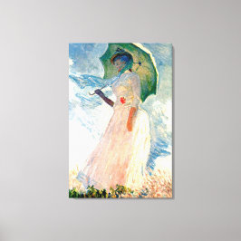 Monet Dame met Parasol Canvas Afdruk