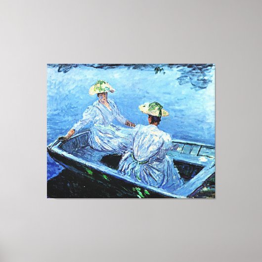 Monet - De Blauwe Roeiboot Canvas Afdruk (Voorkant)