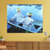 Monet - De Blauwe Roeiboot Canvas Afdruk (Insitu (Woonkamer))