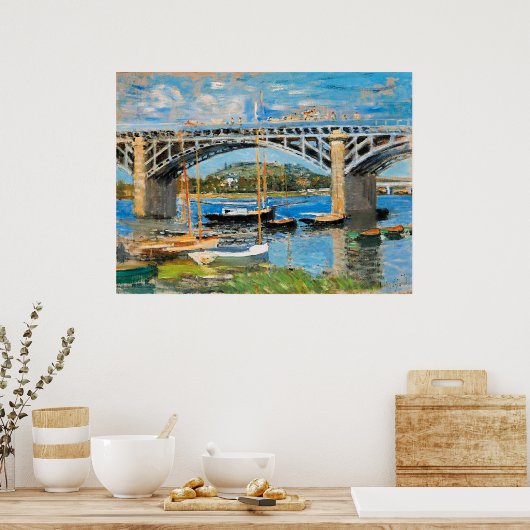 Monet - De brug over de Seine, Poster (Keuken)
