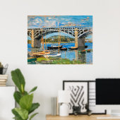 Monet - De brug over de Seine, Poster (Thuiskantoor)