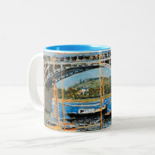 Monet - De brug over de Seine, Tweekleurige Koffiemok