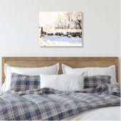 Monet de ekster 36x23 verpakt canvas afdruk (Insitu (Slaapkamer))