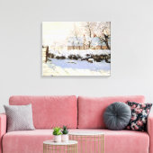 Monet de ekster 36x23 verpakt canvas afdruk (Insitu (Woonkamer))